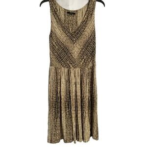 Tart  V Neck Snake Print Stretchy Sleeveless Brown/Black Dress Women's SZ Small